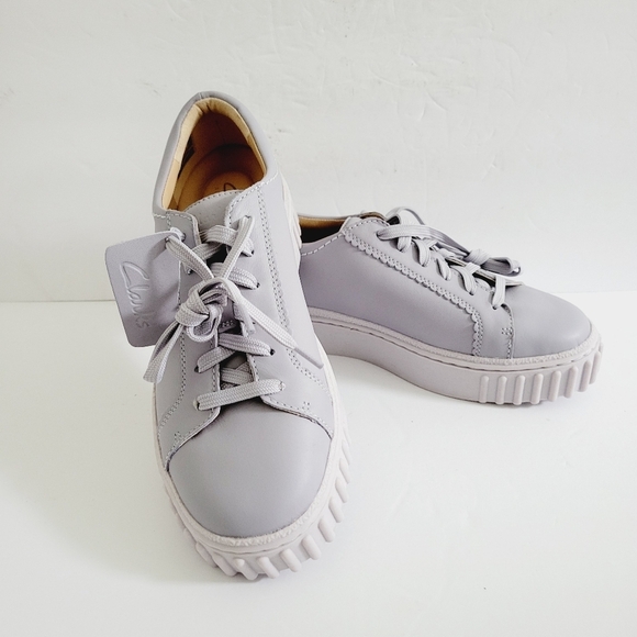 NEW Clarks Mayhill Walk Lilac Leather Sneakers Size 8